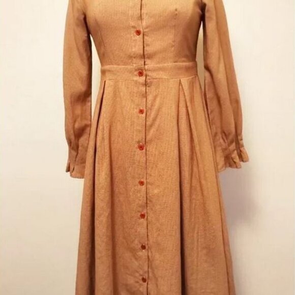 Vintage BOHO button down Shirt Dress Gingham Plaid Fit & Flare Day Dress - Picture 5 of 16